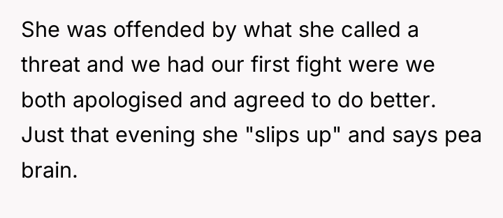 She was offended by what she called a threat and...