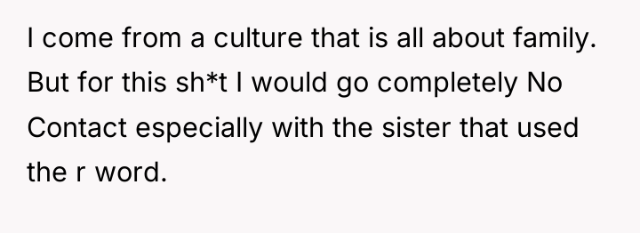I come from a culture that is all about family....