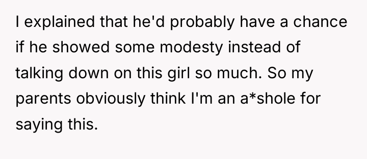 I explained that he'd probably have a chance if he...
