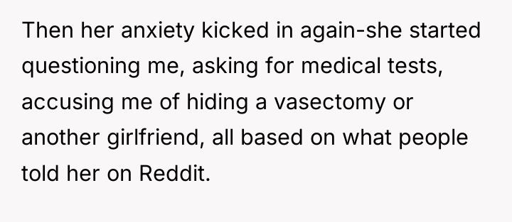 Then her anxiety kicked in again-she started questioning me, asking...