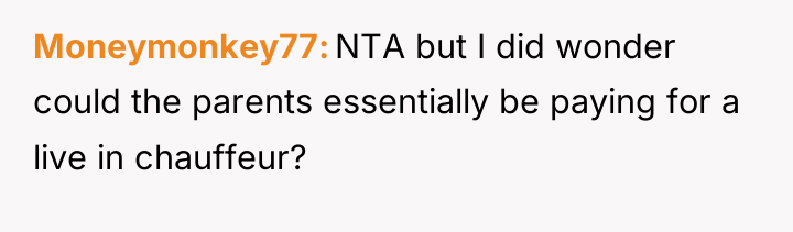 Moneymonkey77 NTA but I did wonder could the parents essentially...