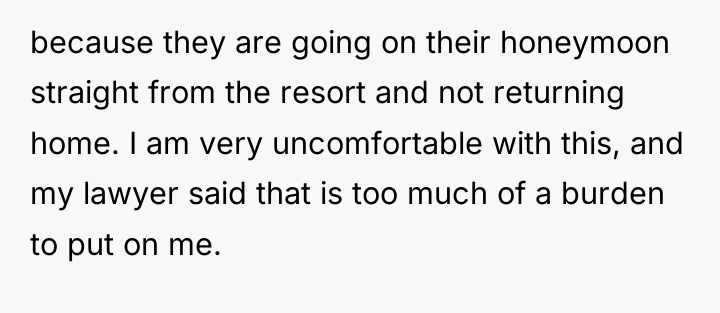 because they are going on their honeymoon straight from the...
