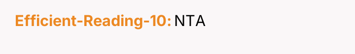 Efficient-Reading-10 NTA