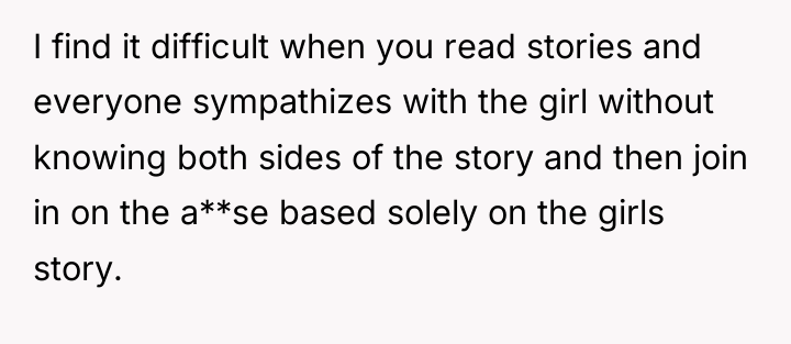 I find it difficult when you read stories and everyone...