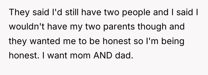 They said I'd still have two people and I said...