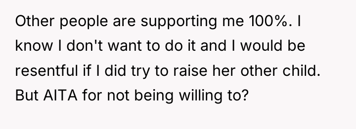Other people are supporting me 100%. I know I don't...
