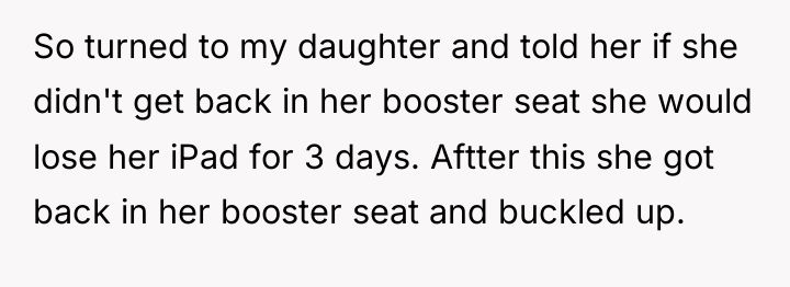 So turned to my daughter and told her if she...