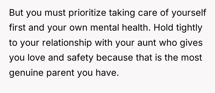 But you must prioritize taking care of yourself first and...