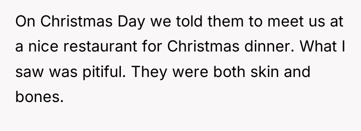On Christmas Day we told them to meet us at...