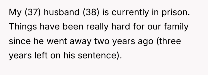My (37) husband (38) is currently in prison. Things have...