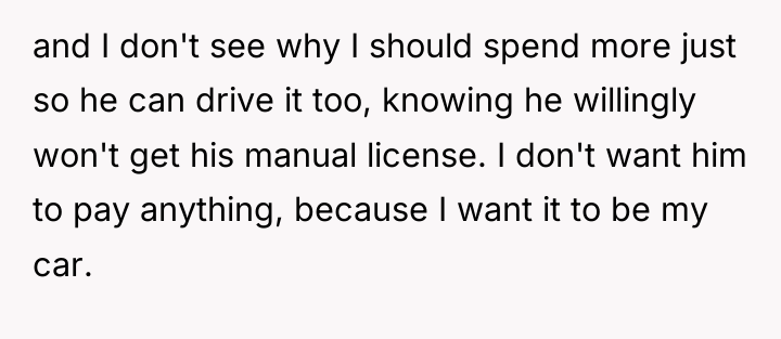 and I don't see why I should spend more just...