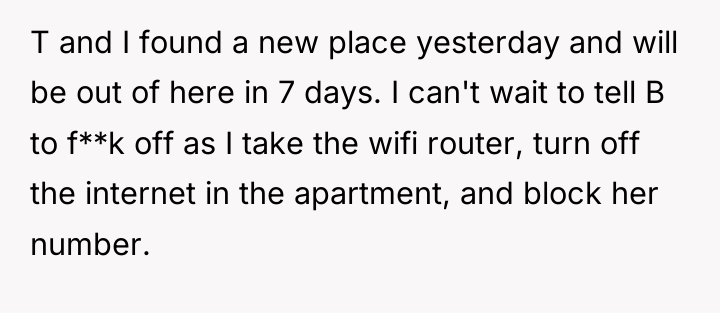 T and I found a new place yesterday and will...