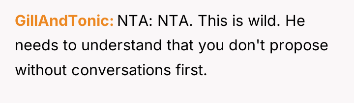 GillAndTonic NTA: NTA. This is wild. He needs to understand...