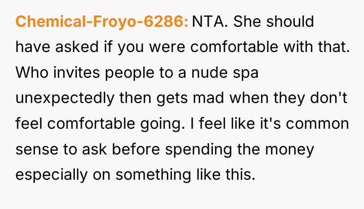 Chemical-Froyo-6286 NTA. She should have asked if you were comfortable...