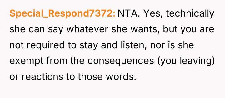 Special_Respond7372 NTA. Yes, technically she can say whatever she wants,...