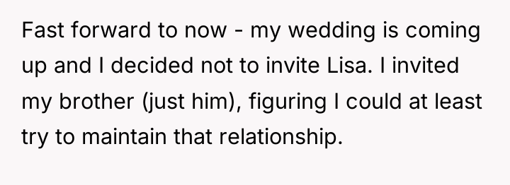 Fast forward to now - my wedding is coming up...