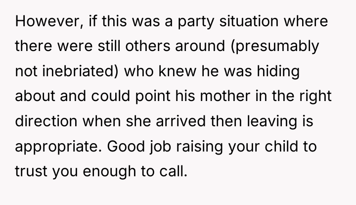 However, if this was a party situation where there were...