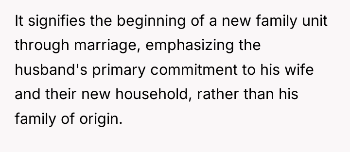 It signifies the beginning of a new family unit through...
