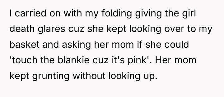I carried on with my folding giving the girl death...