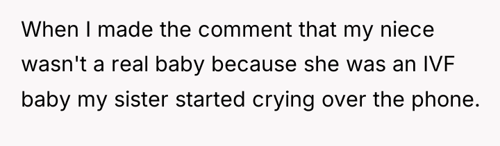When I made the comment that my niece wasn't a...