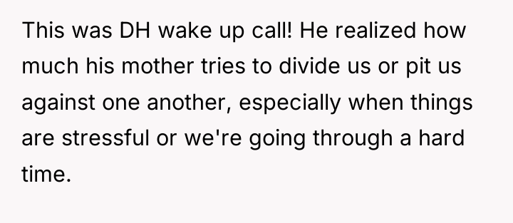 This was DH wake up call! He realized how much...