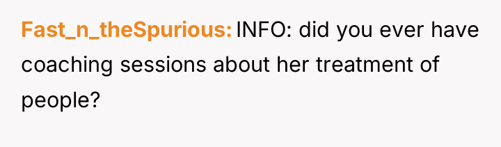 Fast_n_theSpurious INFO: did you ever have coaching sessions about her...