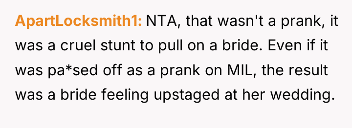 ApartLocksmith1 NTA, that wasn't a prank, it was a cruel...
