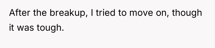 After the breakup, I tried to move on, though it...