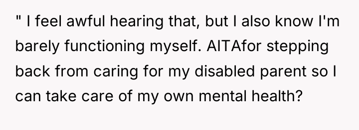 " I feel awful hearing that, but I also know...