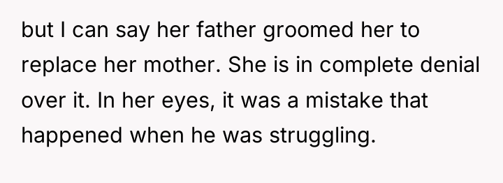 but I can say her father groomed her to replace...