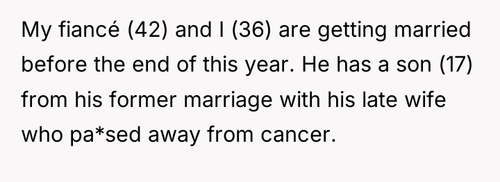 My fiancé (42) and I (36) are getting married before...