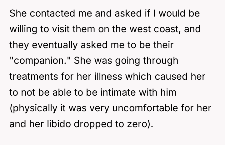 She contacted me and asked if I would be willing...