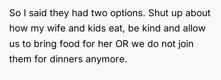 So I said they had two options. Shut up about...