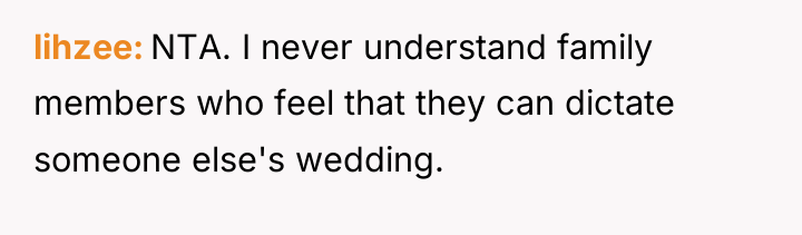 lihzee NTA. I never understand family members who feel that...