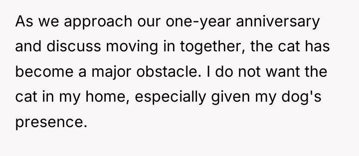 As we approach our one-year anniversary and discuss moving in...