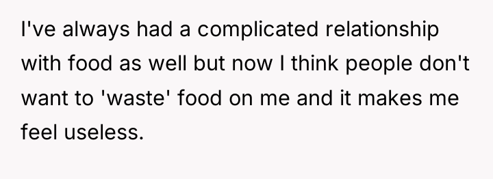 I've always had a complicated relationship with food as well...