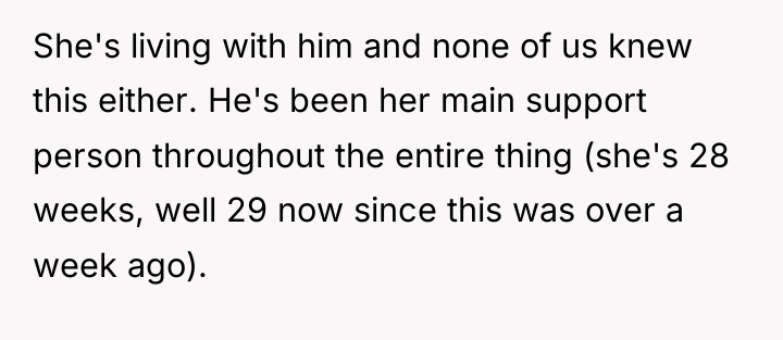 She's living with him and none of us knew this...