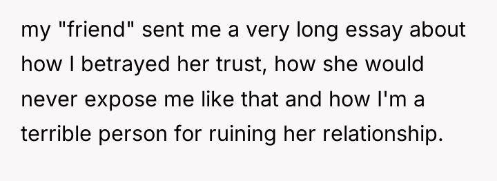 my "friend" sent me a very long essay about how...