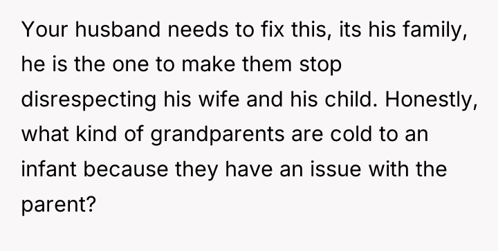 Your husband needs to fix this, its his family, he...