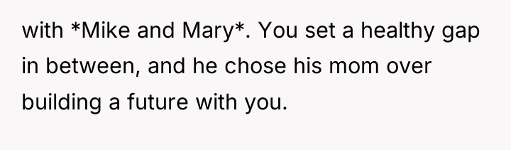 with *Mike and Mary*. You set a healthy gap in...