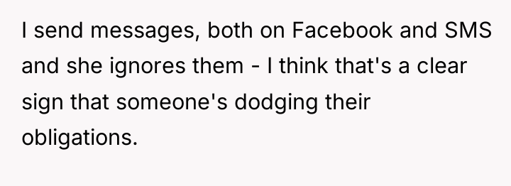 I send messages, both on Facebook and SMS and she...