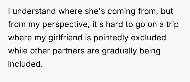 I understand where she's coming from, but from my perspective,...