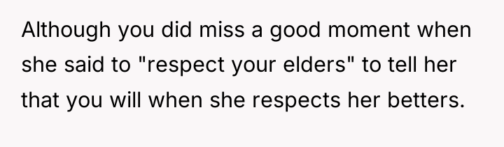 Although you did miss a good moment when she said...
