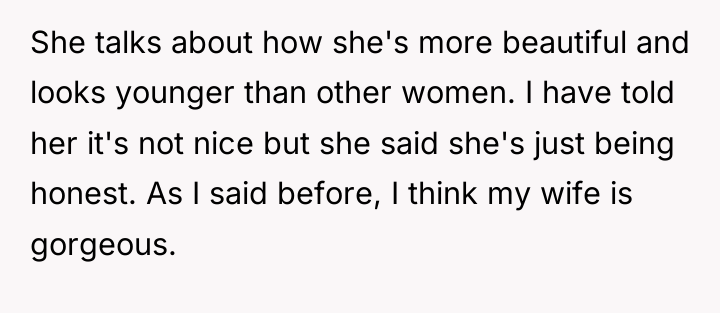 She talks about how she's more beautiful and looks younger...