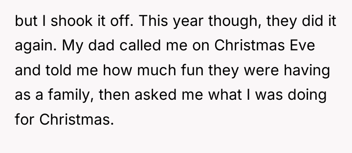 but I shook it off. This year though, they did...