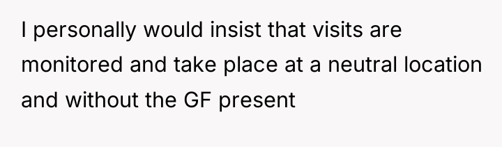 I personally would insist that visits are monitored and take...