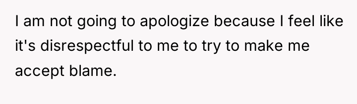 I am not going to apologize because I feel like...