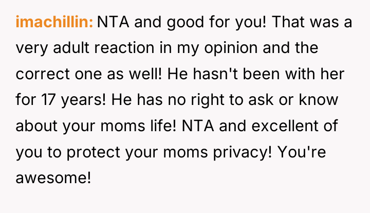 imachillin NTA and good for you! That was a very...