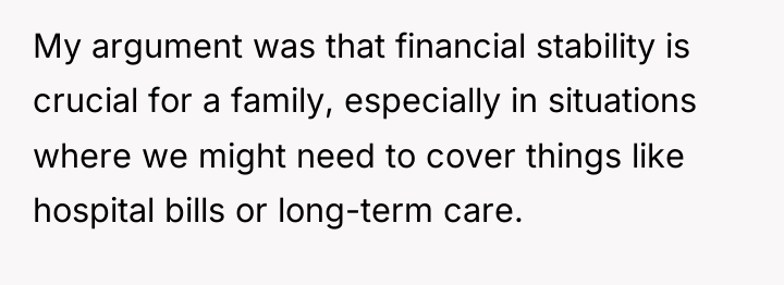 My argument was that financial stability is crucial for a...