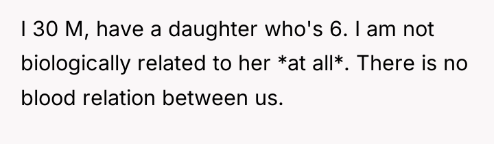 I 30 M, have a daughter who's 6. I am...